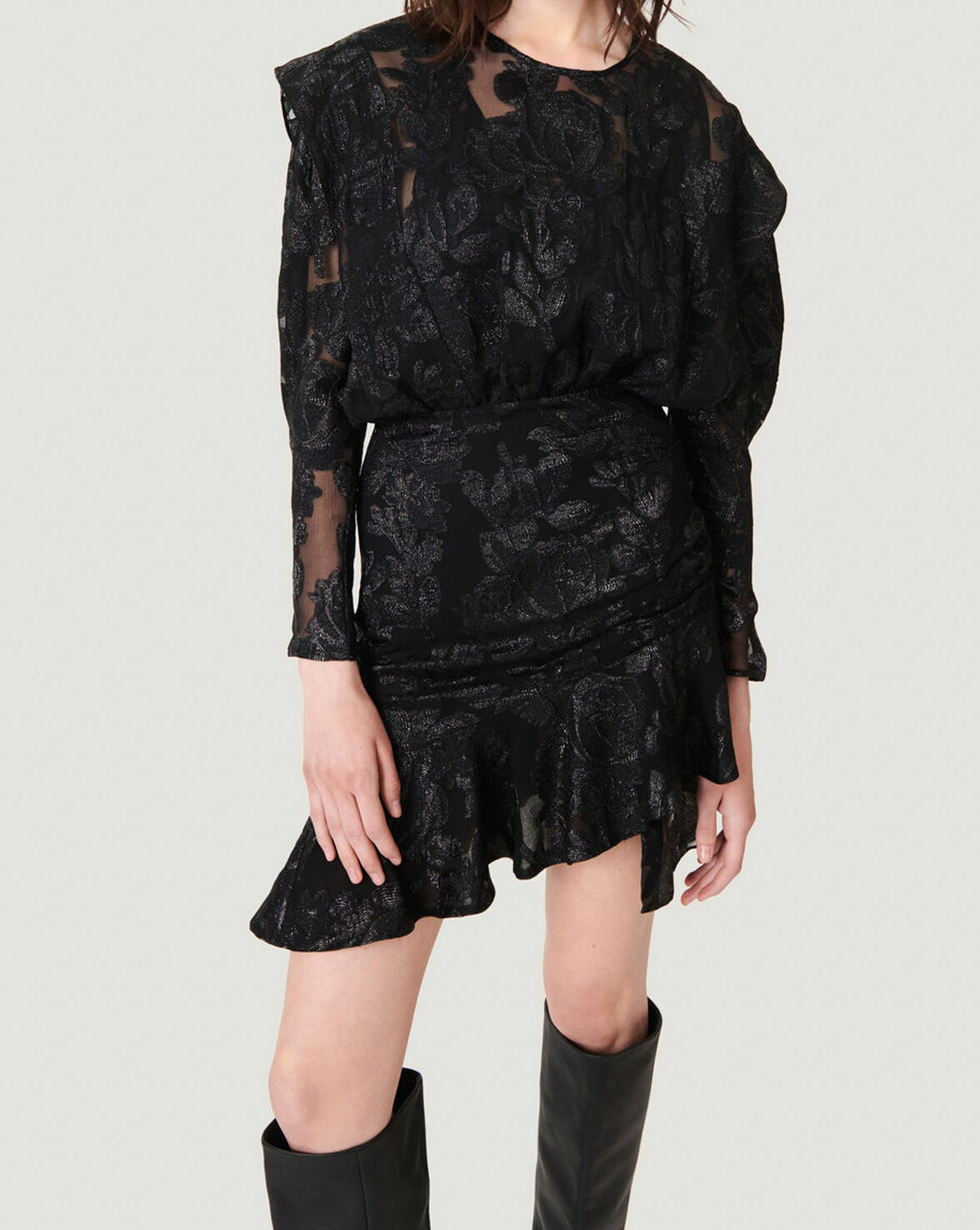 MURAI METALLIC LONG SLEEVE DRESS image number null